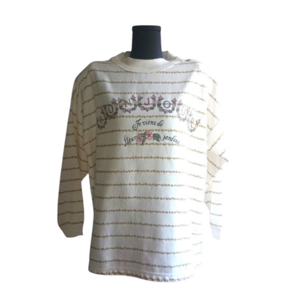 Vintage bonjour INTERNATIONAL  Oversized Sweatshirt